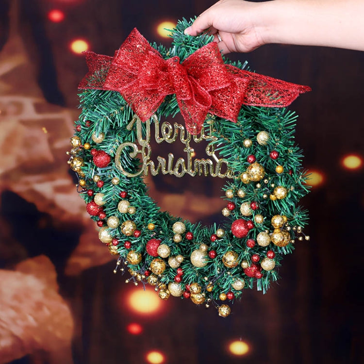 Sprinkle Powder Ball Christmas Wreath Christmas Ornament Bow Pendant, Size:30 CM