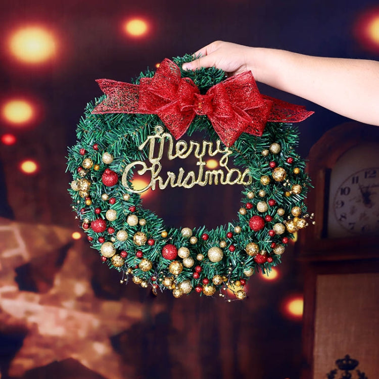 Sprinkle Powder Ball Christmas Wreath Christmas Ornament Bow Pendant, Size:40 CM