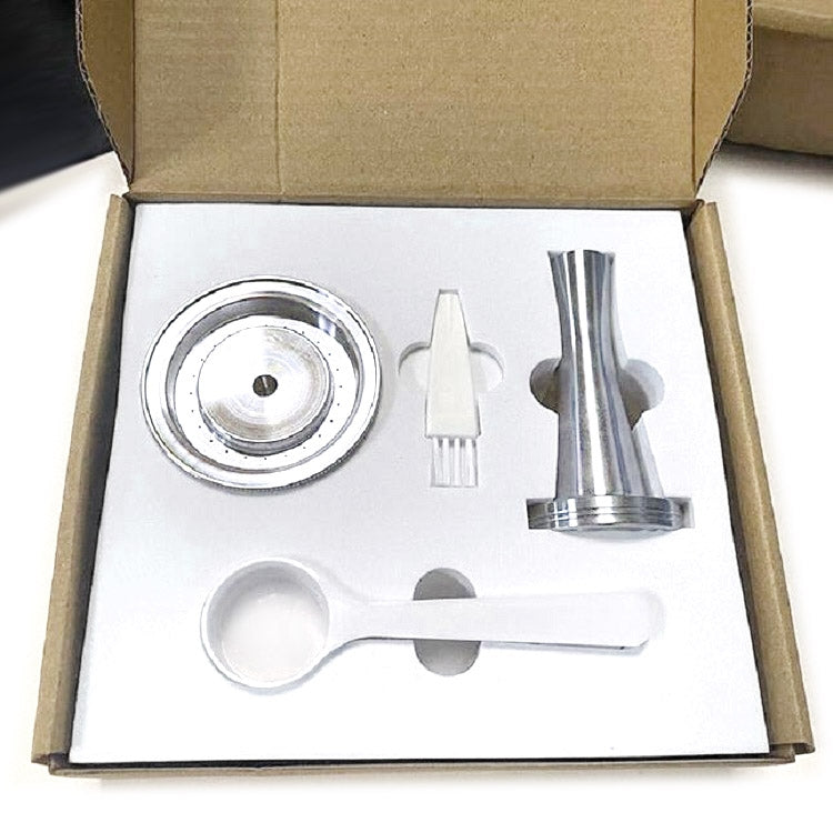 Coffee Capsule Shell Reusable Coffee Filter Stainless Steel Coffee Filter Tool, Style:Coffee Capsule+Powder Hammer