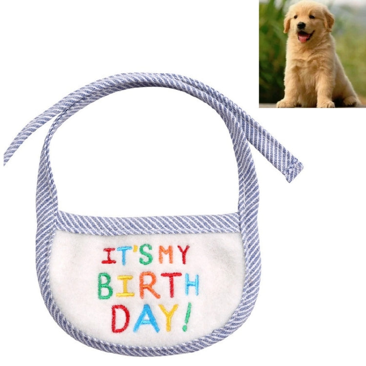 3 PCS Pet Saliva Towel Birthday Bib Embroidered Triangle Scarf Small Dog Collar, Size: Large
