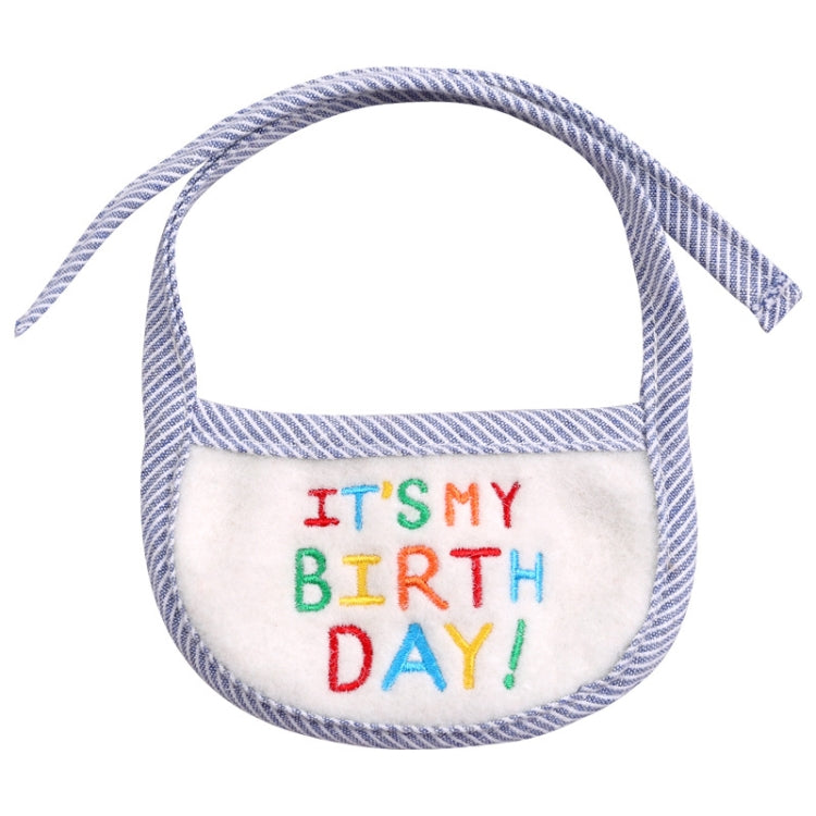 3 PCS Pet Saliva Towel Birthday Bib Embroidered Triangle Scarf Small Dog Collar, Size: Large