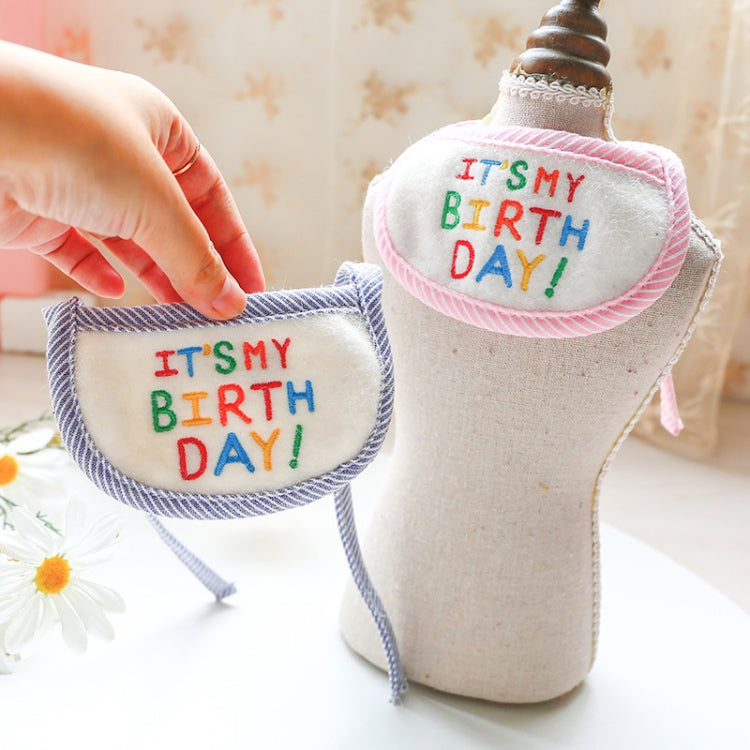 3 PCS Pet Saliva Towel Birthday Bib Embroidered Triangle Scarf Small Dog Collar, Size: Large