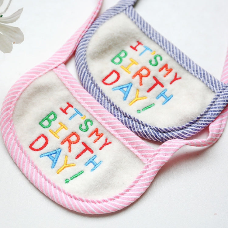 3 PCS Pet Saliva Towel Birthday Bib Embroidered Triangle Scarf Small Dog Collar, Size: Large