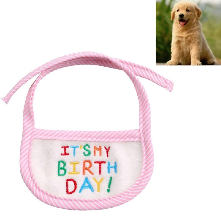 3 PCS Pet Saliva Towel Birthday Bib Embroidered Triangle Scarf Small Dog Collar, Size: Large