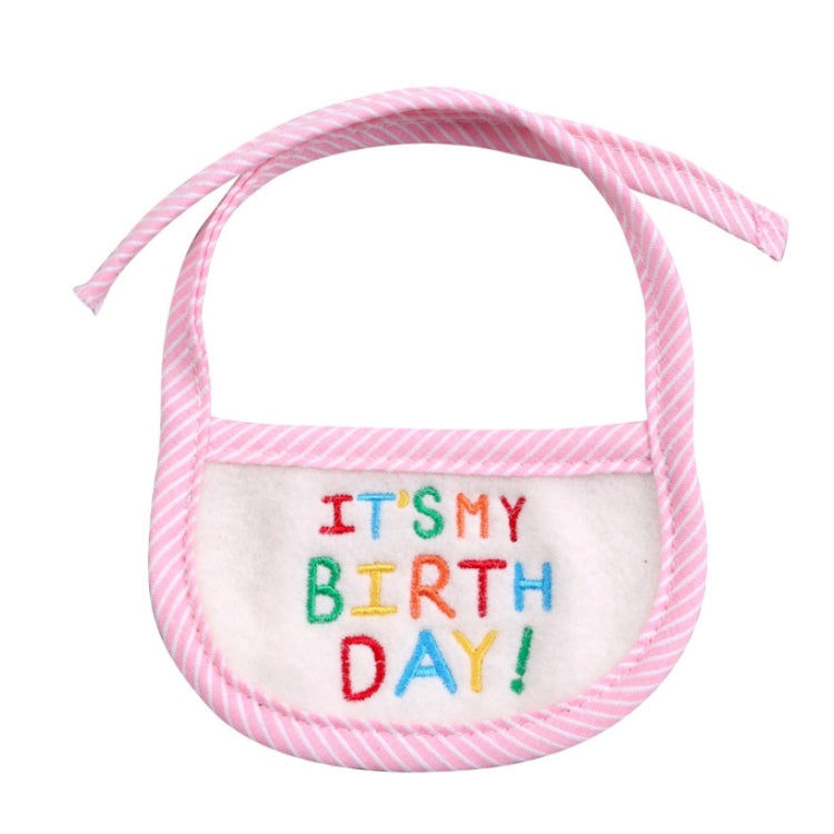 3 PCS Pet Saliva Towel Birthday Bib Embroidered Triangle Scarf Small Dog Collar, Size: Large