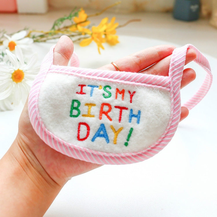 3 PCS Pet Saliva Towel Birthday Bib Embroidered Triangle Scarf Small Dog Collar, Size: Large