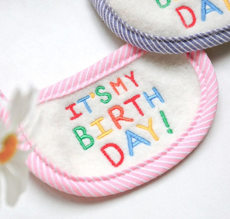 3 PCS Pet Saliva Towel Birthday Bib Embroidered Triangle Scarf Small Dog Collar, Size: Large