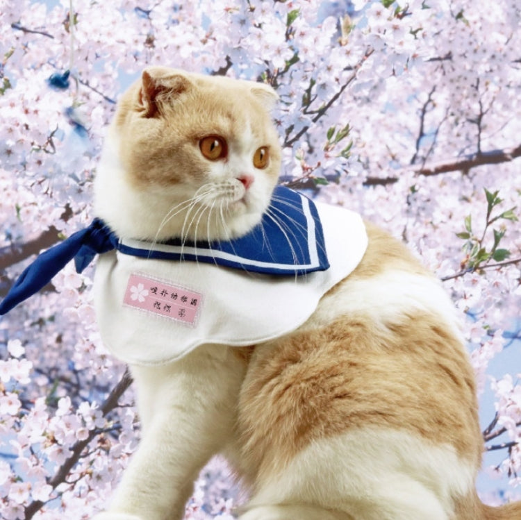 Pet School Uniform Dog Saliva Towel Sailor Suit, Size: S
