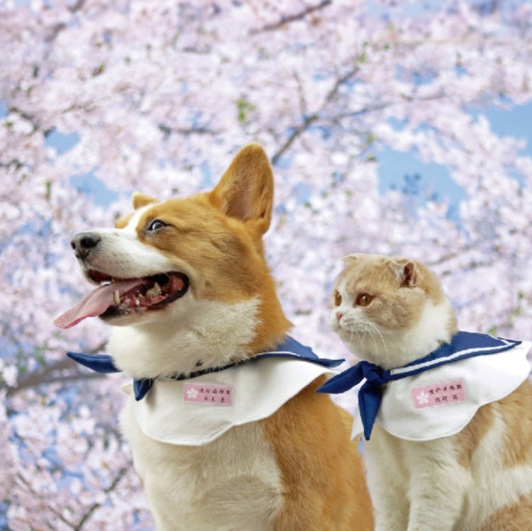 Pet School Uniform Dog Saliva Towel Sailor Suit, Size: M