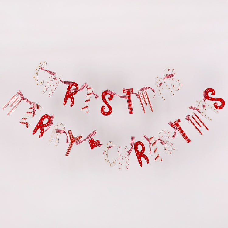 2 PCS Christmas Decoration Supplies Scene Atmosphere Layout Wooden DIY Flag Hanging Pendant, Size:S