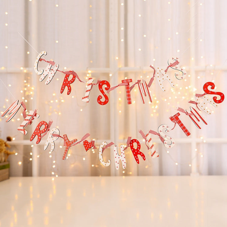 2 PCS Christmas Decoration Supplies Scene Atmosphere Layout Wooden DIY Flag Hanging Pendant, Size:S