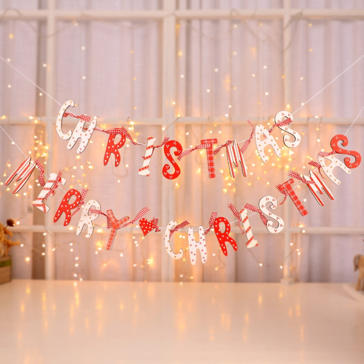 2 PCS Christmas Decoration Supplies Scene Atmosphere Layout Wooden DIY Flag Hanging Pendant, Size:S