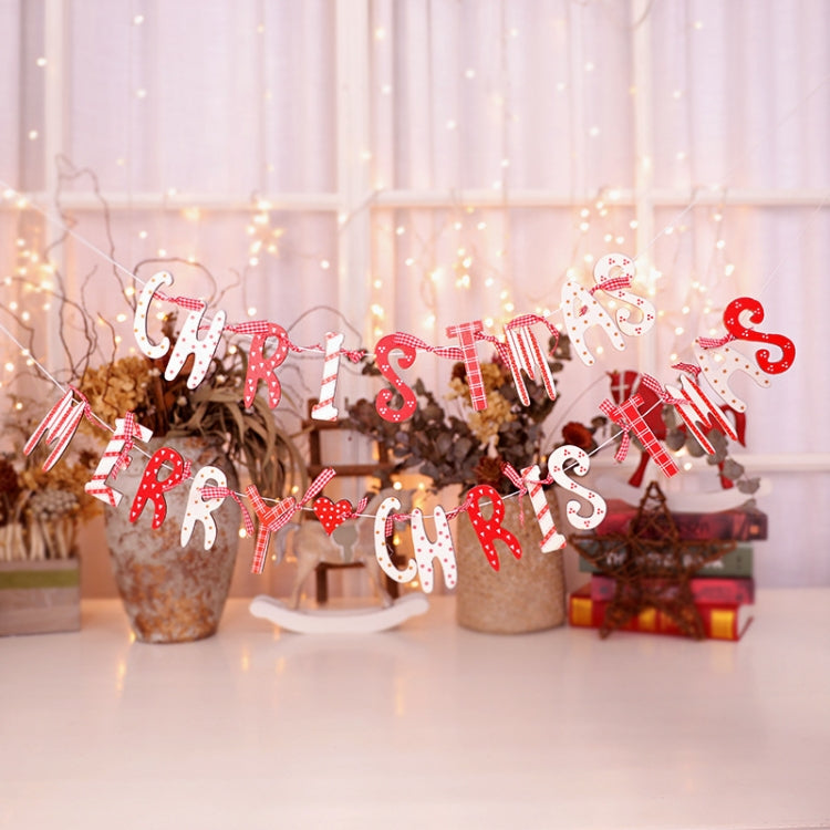 2 PCS Christmas Decoration Supplies Scene Atmosphere Layout Wooden DIY Flag Hanging Pendant, Size:L