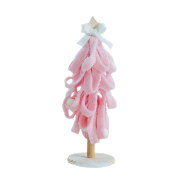 Wool Felt Christmas Tree Desktop Christmas Decoration Photo Props(Pink)