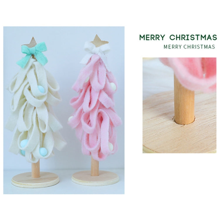 Wool Felt Christmas Tree Desktop Christmas Decoration Photo Props(Pink)