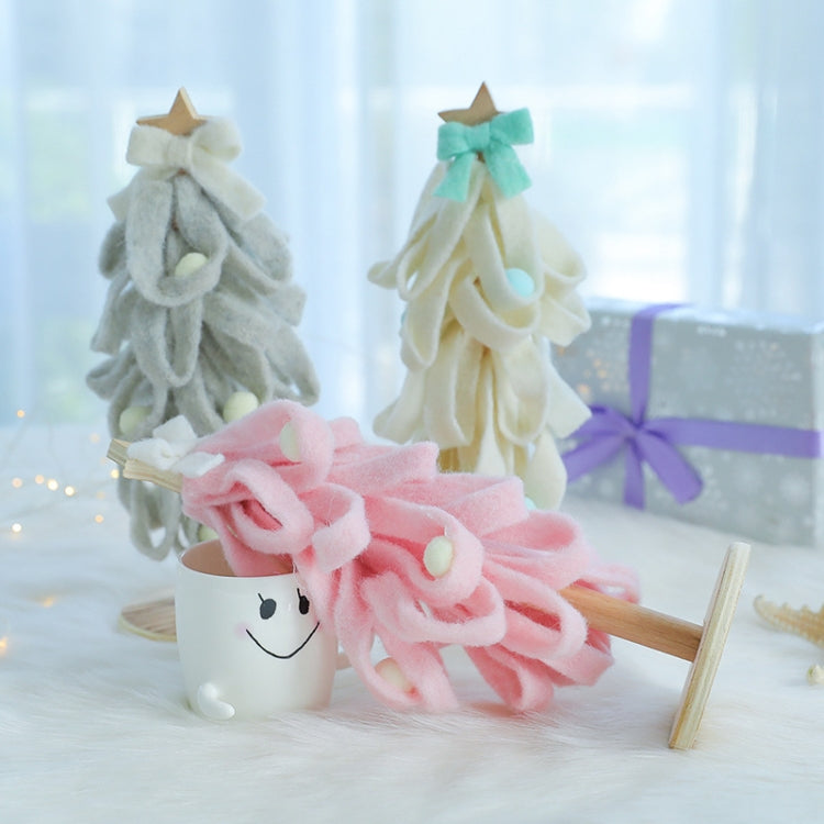 Wool Felt Christmas Tree Desktop Christmas Decoration Photo Props(Pink)