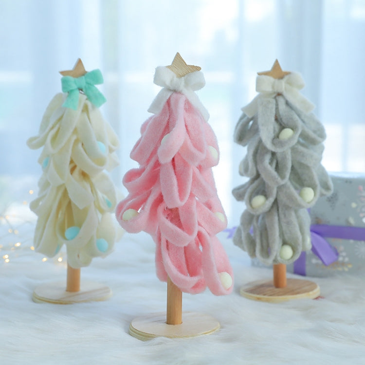 Wool Felt Christmas Tree Desktop Christmas Decoration Photo Props(Pink)