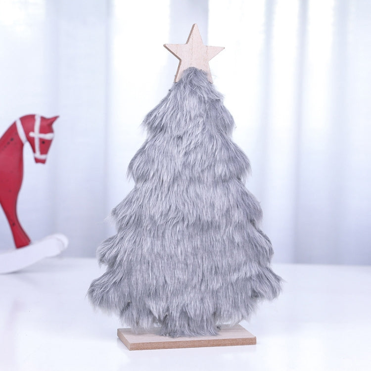 Wooden Plush Christmas Tree Shop Restaurant Christmas Decoration Tabletop Layout