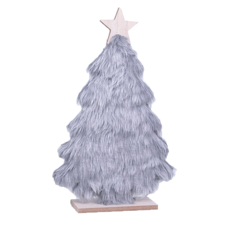 Wooden Plush Christmas Tree Shop Restaurant Christmas Decoration Tabletop Layout
