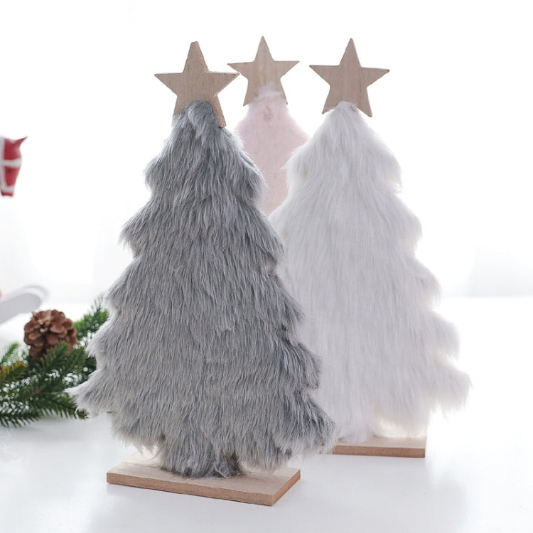 Wooden Plush Christmas Tree Shop Restaurant Christmas Decoration Tabletop Layout