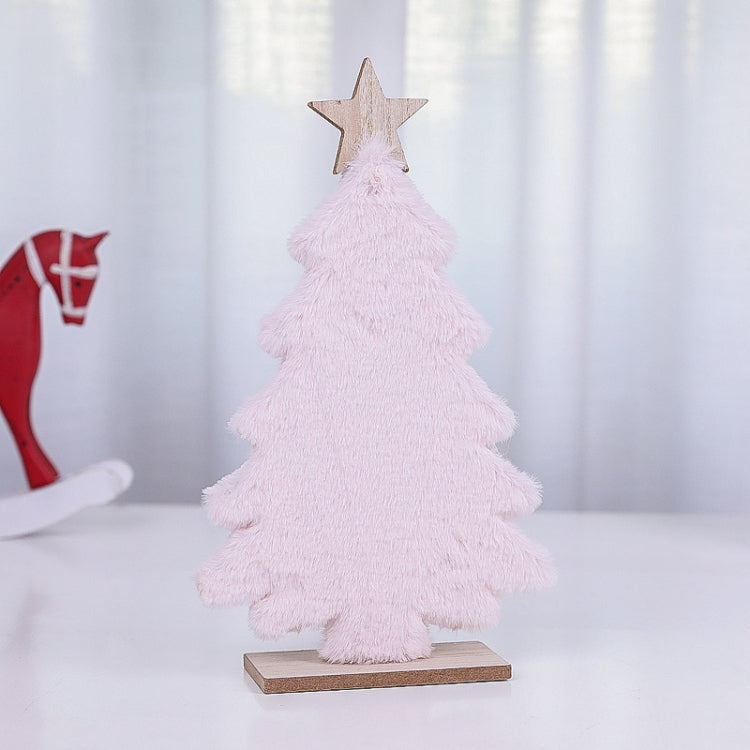 Wooden Plush Christmas Tree Shop Restaurant Christmas Decoration Tabletop Layout