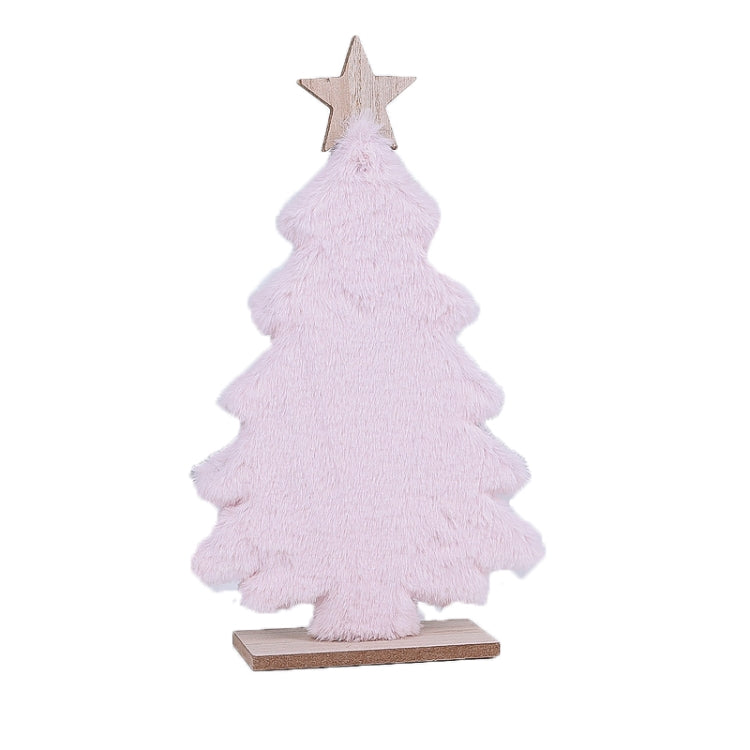 Wooden Plush Christmas Tree Shop Restaurant Christmas Decoration Tabletop Layout