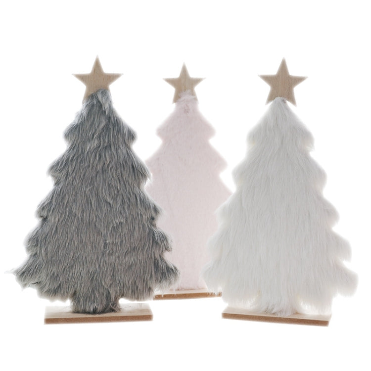Wooden Plush Christmas Tree Shop Restaurant Christmas Decoration Tabletop Layout