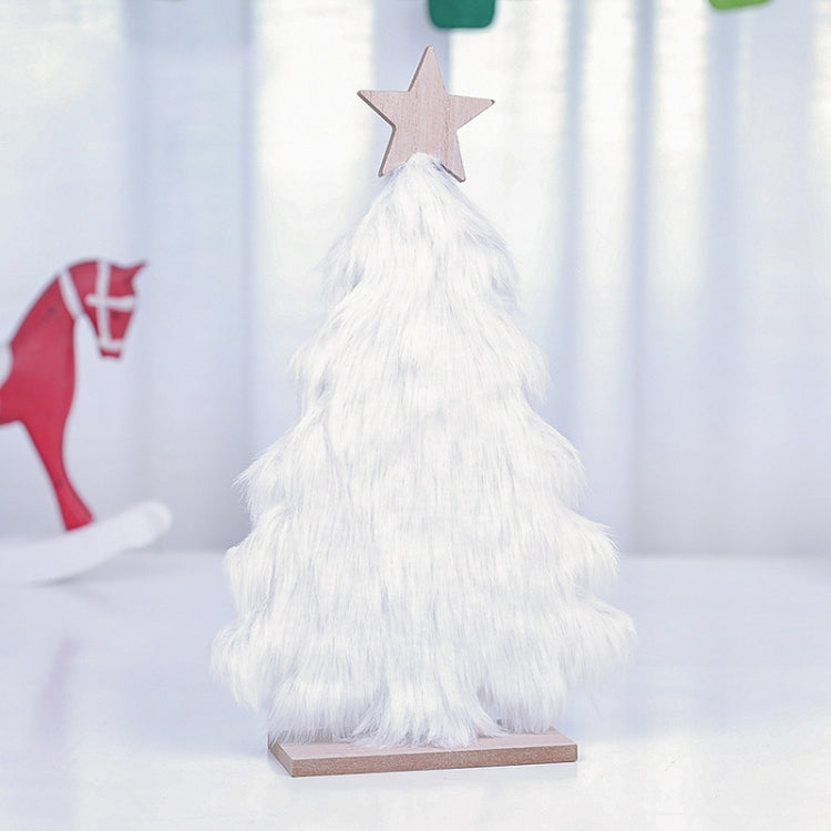 Wooden Plush Christmas Tree Shop Restaurant Christmas Decoration Tabletop Layout