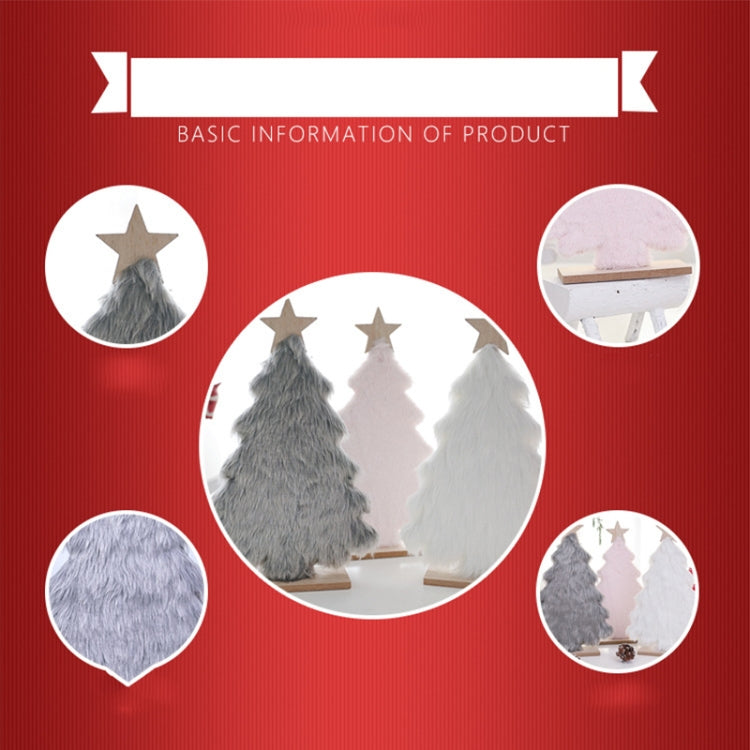 Wooden Plush Christmas Tree Shop Restaurant Christmas Decoration Tabletop Layout