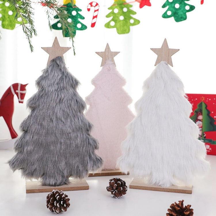 Wooden Plush Christmas Tree Shop Restaurant Christmas Decoration Tabletop Layout