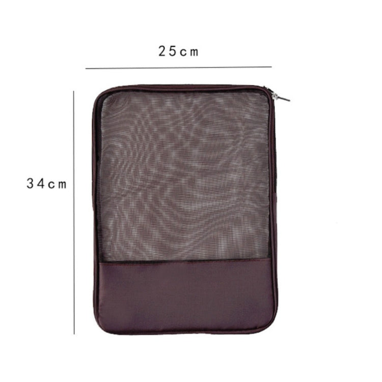 6 PCS Translucent Mesh Zipper File Bag Special Stationery Storage Bag For Student Exams Random Colour