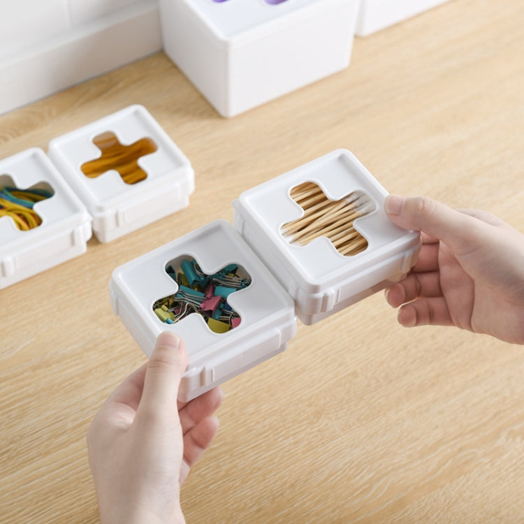 5 PCS Combinable Drawer With Lid Sorting Cross Window Desktop Sundries Storage Box, Colour: Large Rectangle