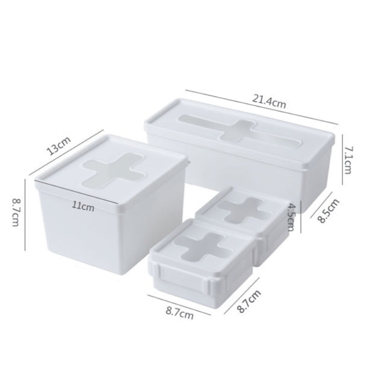 5 PCS Combinable Drawer With Lid Sorting Cross Window Desktop Sundries Storage Box, Colour: Large Rectangle