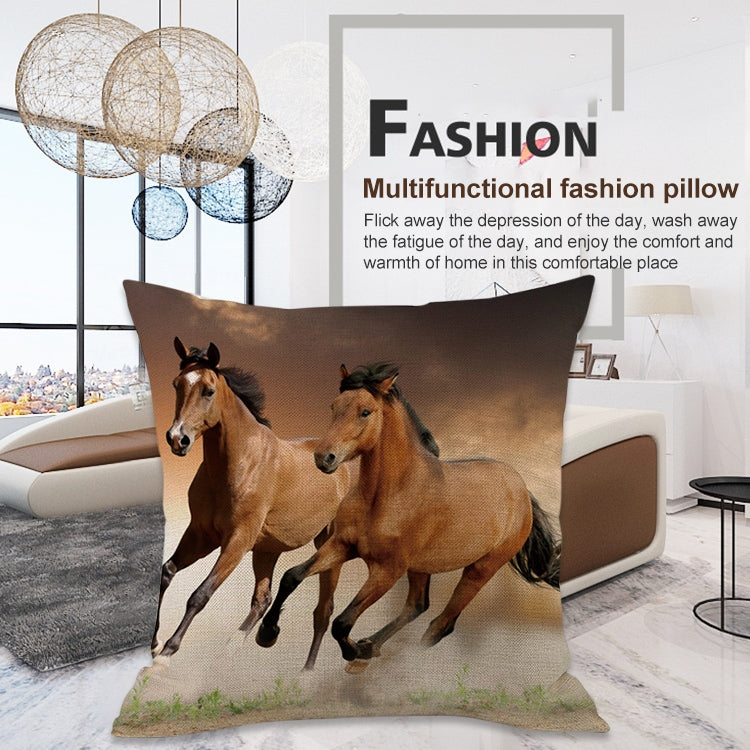 3 PCS Digital Printing Multi-horse Galloping Pillow Cushion Pillowcase