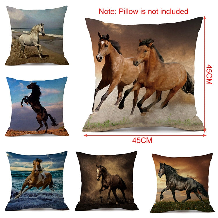 3 PCS Digital Printing Multi-horse Galloping Pillow Cushion Pillowcase