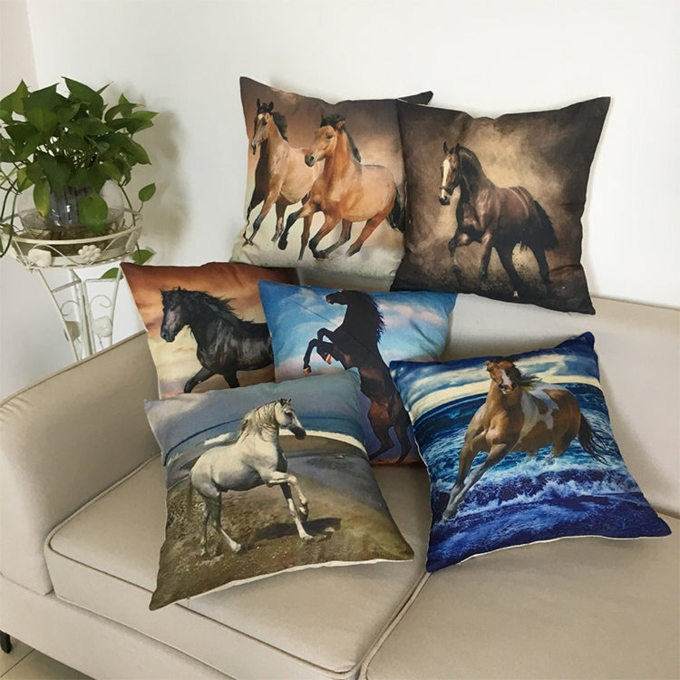 3 PCS Digital Printing Multi-horse Galloping Pillow Cushion Pillowcase