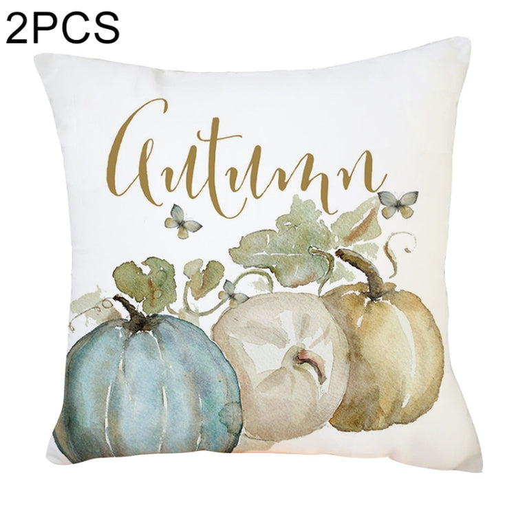 2 PCS Halloween Pumpkin Short Plush Super Soft Pillowcase Decoration without Pillow Core