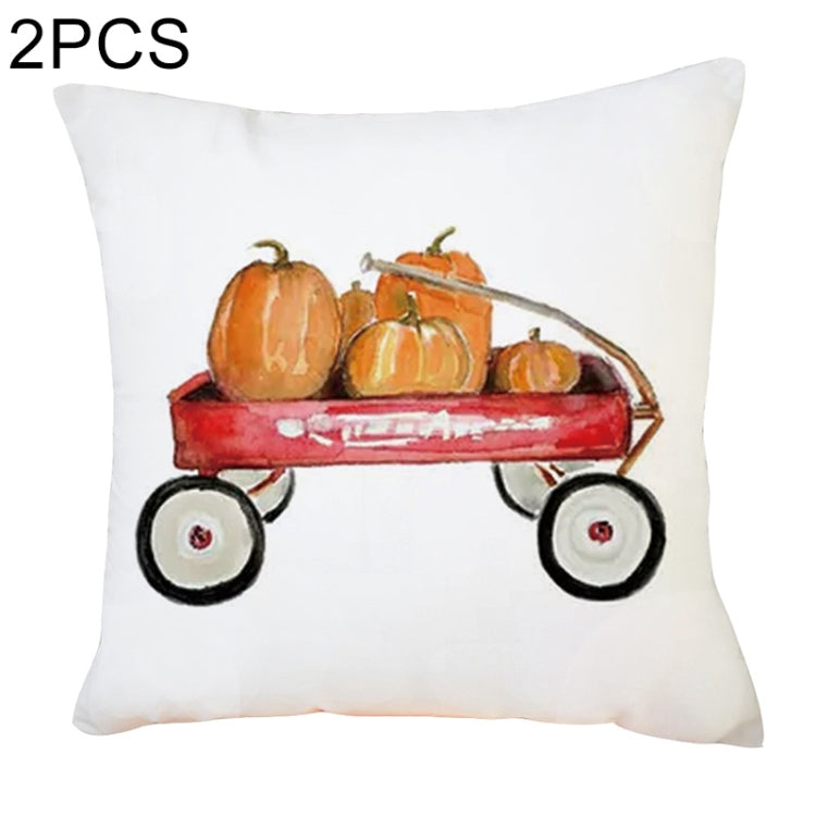2 PCS Halloween Pumpkin Short Plush Super Soft Pillowcase Decoration without Pillow Core