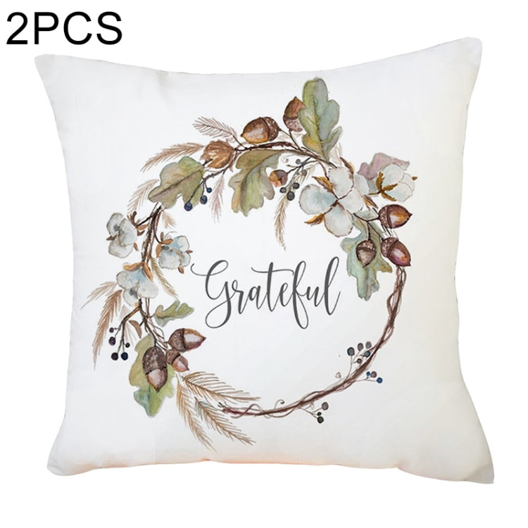 2 PCS Halloween Pumpkin Short Plush Super Soft Pillowcase Decoration without Pillow Core
