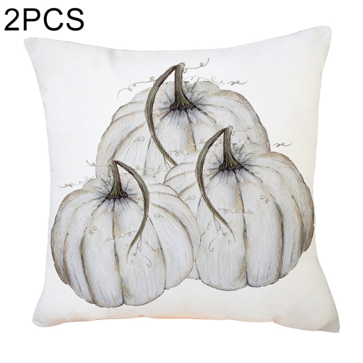 2 PCS Halloween Pumpkin Short Plush Super Soft Pillowcase Decoration without Pillow Core