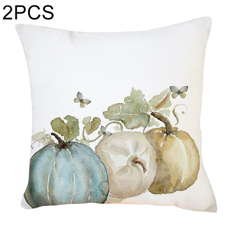 2 PCS Halloween Pumpkin Short Plush Super Soft Pillowcase Decoration without Pillow Core