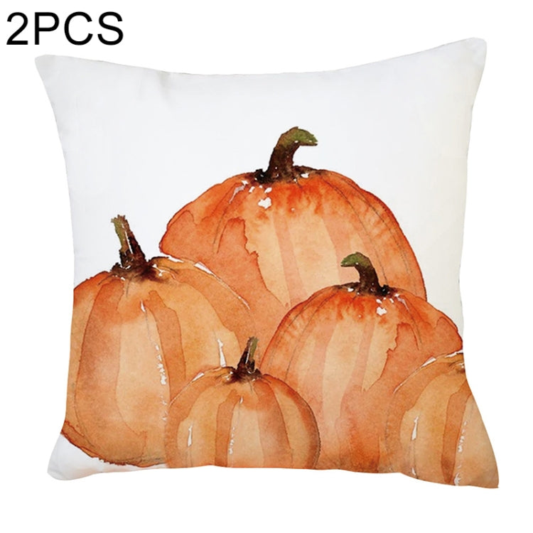 2 PCS Halloween Pumpkin Short Plush Super Soft Pillowcase Decoration without Pillow Core