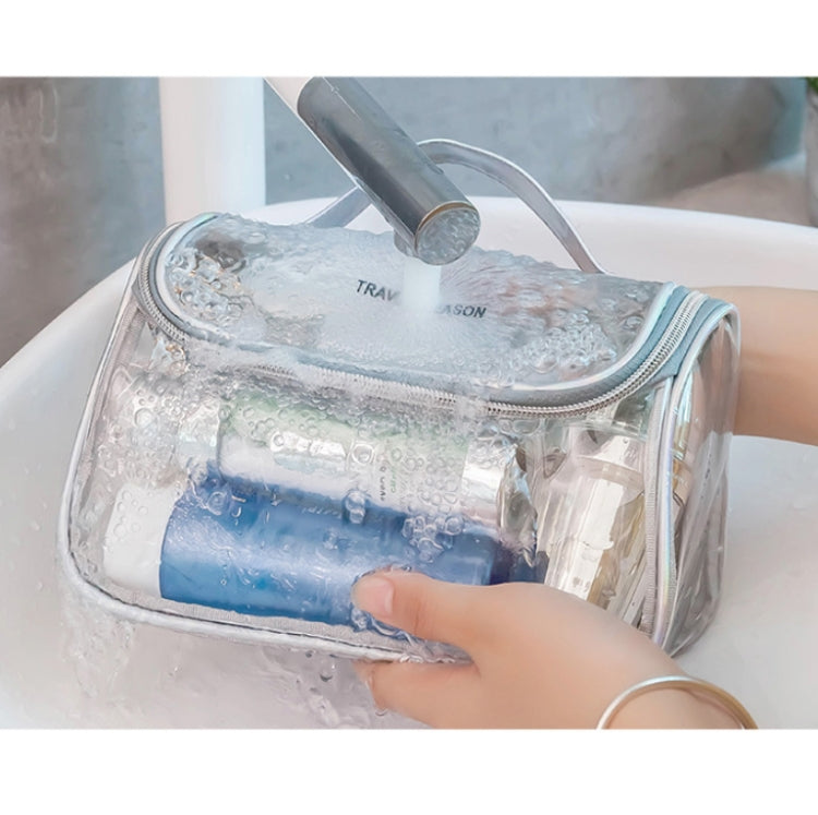Travel Waterproof Transparent Cosmetic Bag Multi-functional Anti-wrinkle & Odor-free Wash Storage Bag, Color:Black, Style:Cylinder