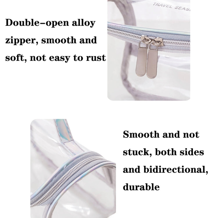 Travel Waterproof Transparent Cosmetic Bag Multi-functional Anti-wrinkle & Odor-free Wash Storage Bag, Color:Silver Gray, Style:Cylinder