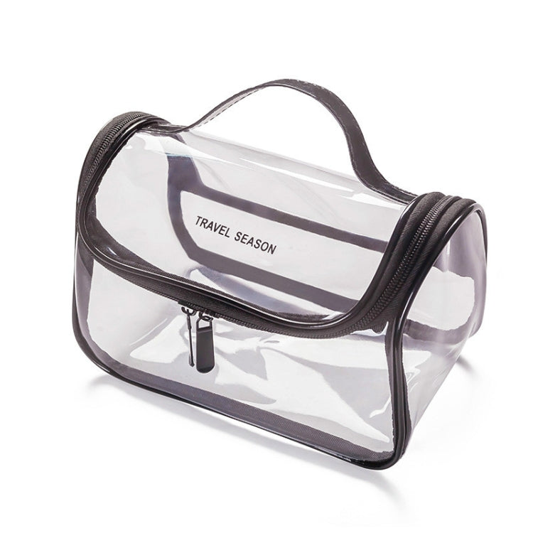 Travel Waterproof Transparent Cosmetic Bag Multi-functional Anti-wrinkle & Odor-free Wash Storage Bag, Color:Black, Style:Square