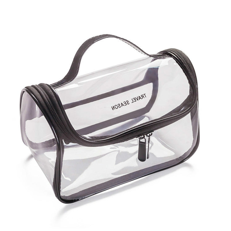 Travel Waterproof Transparent Cosmetic Bag Multi-functional Anti-wrinkle & Odor-free Wash Storage Bag, Color:Black, Style:Square