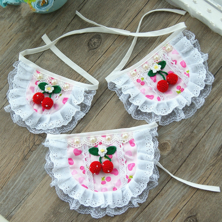 Pet Cherry Scarf Cotton Saliva Towel Small Dog Decoration, Size: L