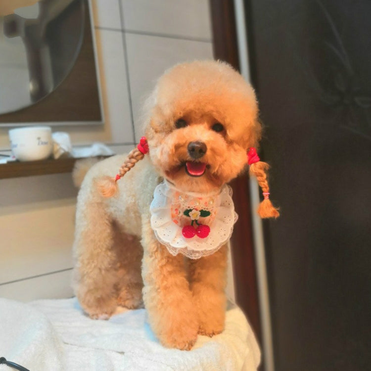 Pet Cherry Scarf Cotton Saliva Towel Small Dog Decoration, Size: XL