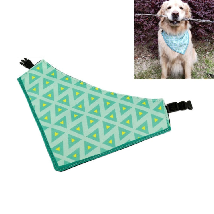 Pastoral Style Green Deometric Triangle Pet Scarf Three-layer Thickened Waterproof Saliva Towel, Size: XL