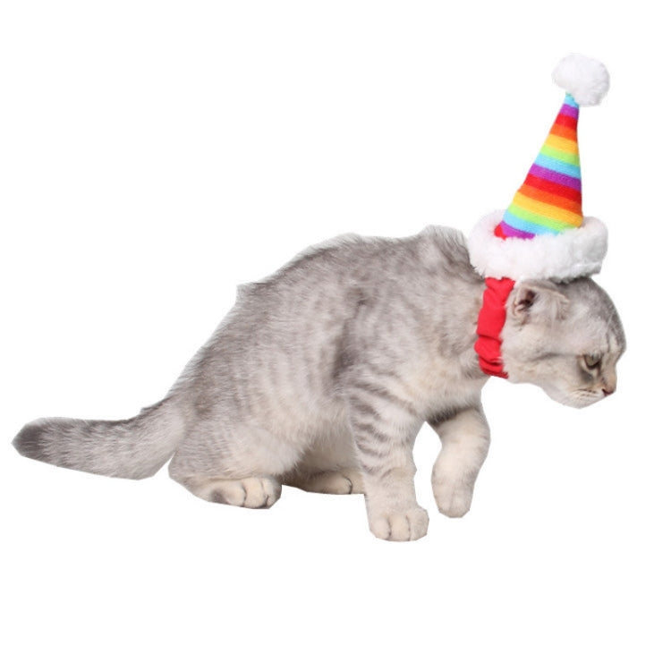 Pet Supplies Guinea Pig Headdress Rainbow Birthday Christmas Pointed Hat